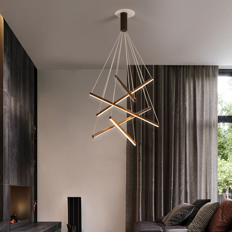 Lámpara de colgar LED simplicidad lámpara de araña Luz para sala de estar comedor