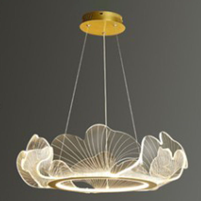 Luz de suspensión de anillo de oro de lámpara de araña de araña moderna para dormitorio de sala de estar