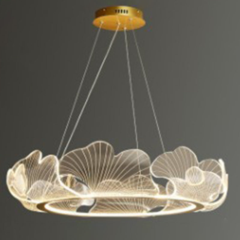 Luz de suspensión de anillo de oro de lámpara de araña de araña moderna para dormitorio de sala de estar