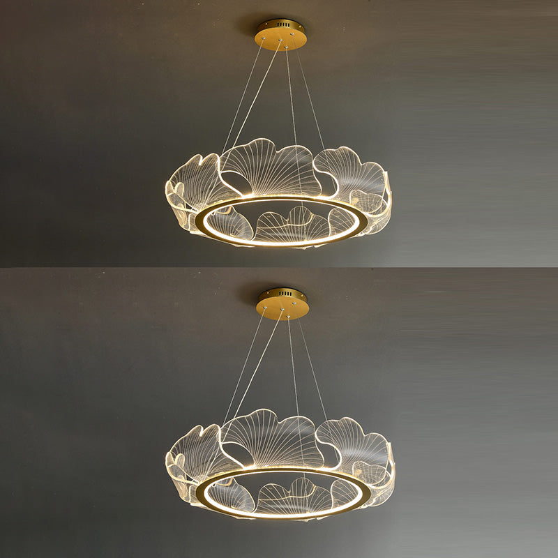 Moderno lampadario a pendente leggera anello oro a sospensione Luce per soggiorno camera da letto