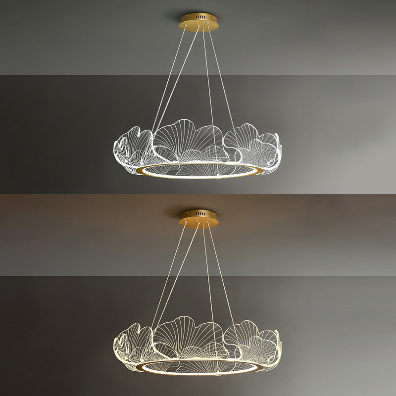 Moderno lampadario a pendente leggera anello oro a sospensione Luce per soggiorno camera da letto