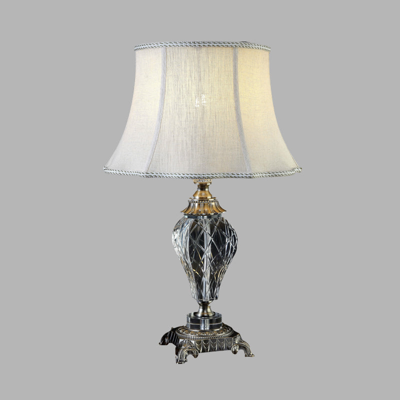 Crème grijs 1 licht nachtkastje lamp landelijk kristal urnvormig nachttafellicht voor slaapkamer