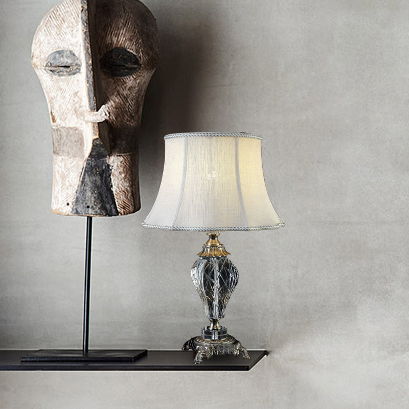 Crème grijs 1 licht nachtkastje lamp landelijk kristal urnvormig nachttafellicht voor slaapkamer