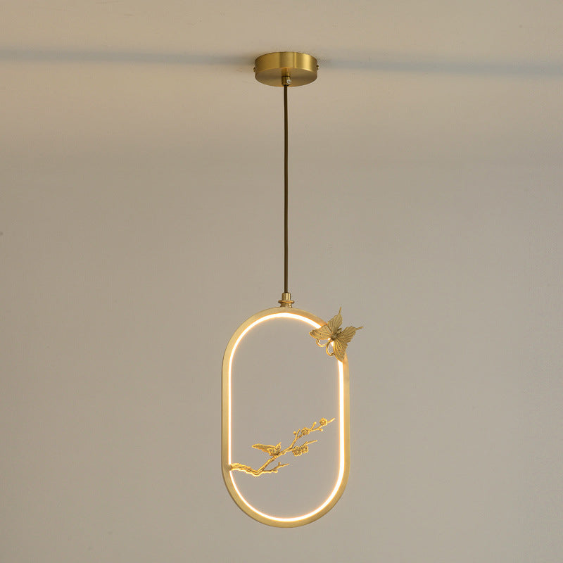 Contemporary Gold Simplicity Line Design LED Pendant Lamp for Bar Study Room