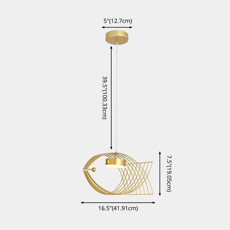 Forme de poisson en une lumière Lumière Light Atest de suspension LED moderne Éclairage d'éclairage pour la cuisine
