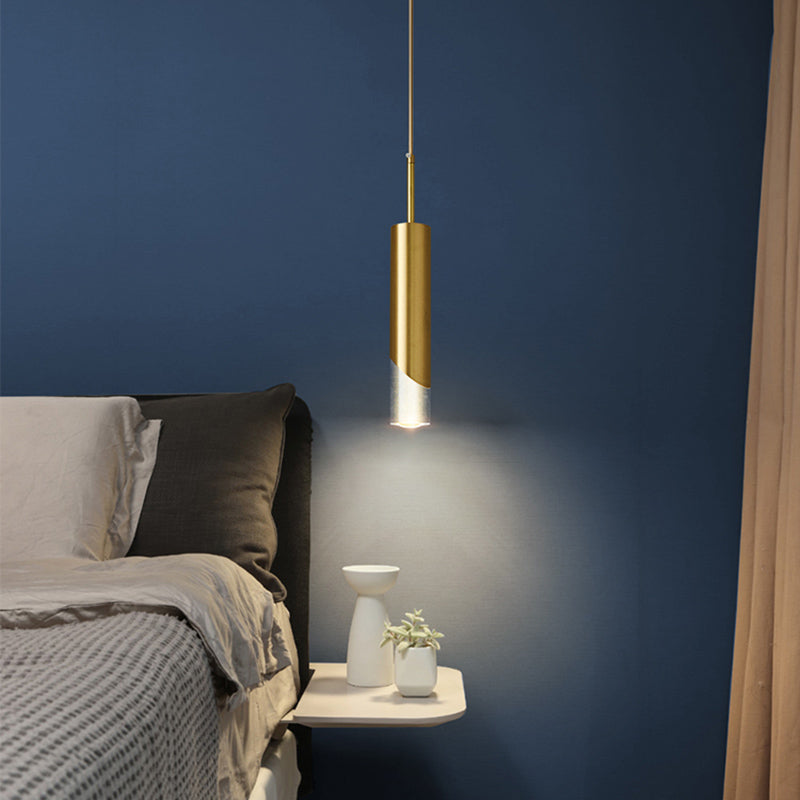 Metal 1 Light LED Pendant Lamp Gold Postmodern Hanging Light for Dinning Room