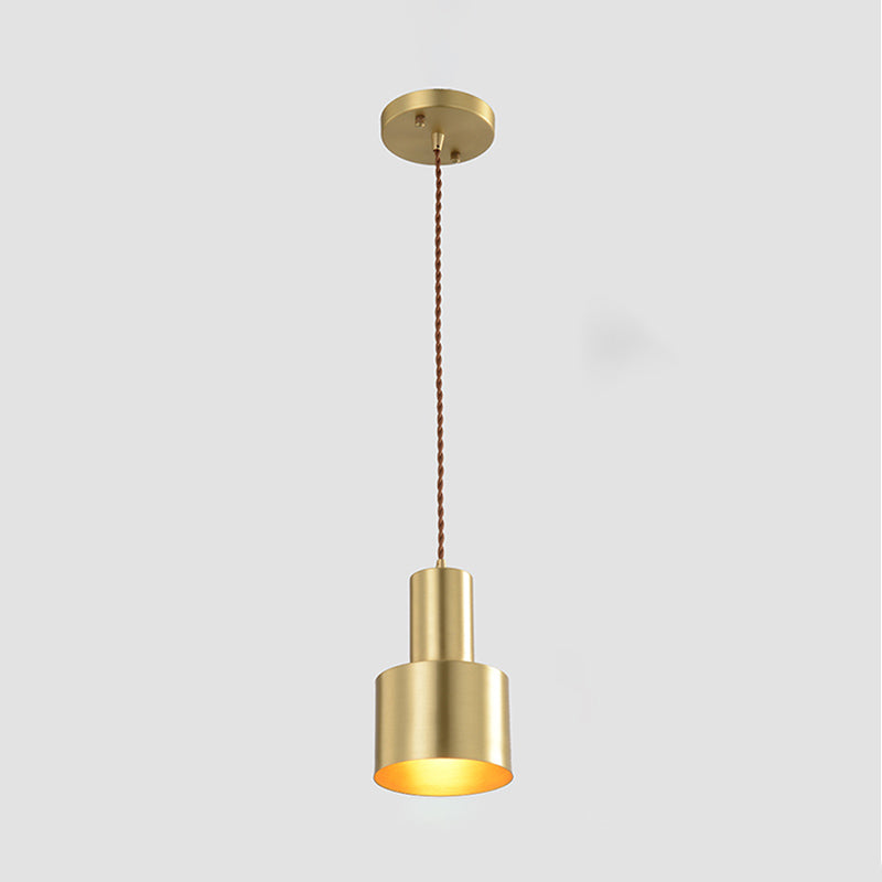 Metal 1 Light LED Pendant Lamp Gold Postmodern Hanging Light for Dinning Room