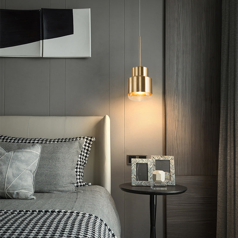 Metal 1 Light LED Pendant Lamp Gold Postmodern Hanging Light for Dinning Room