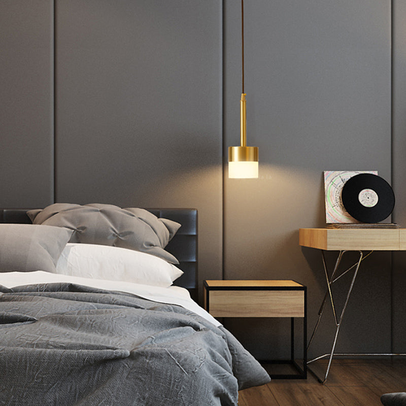 Metal 1 Light LED Pendant Lamp Gold Postmodern Hanging Light for Dinning Room