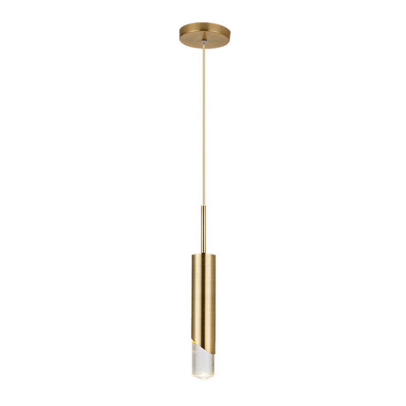 Metal 1 Light LED Pendant Lamp Gold Postmodern Hanging Light for Dinning Room
