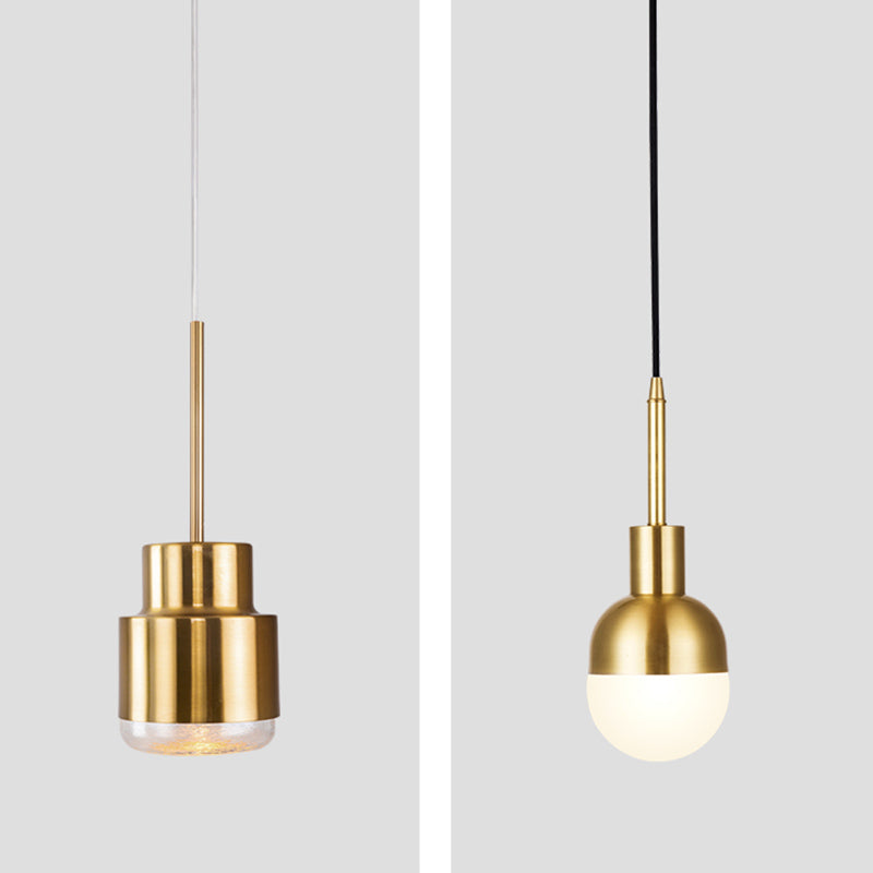 Metal 1 Light LED Pendant Lamp Gold Postmodern Hanging Light for Dinning Room