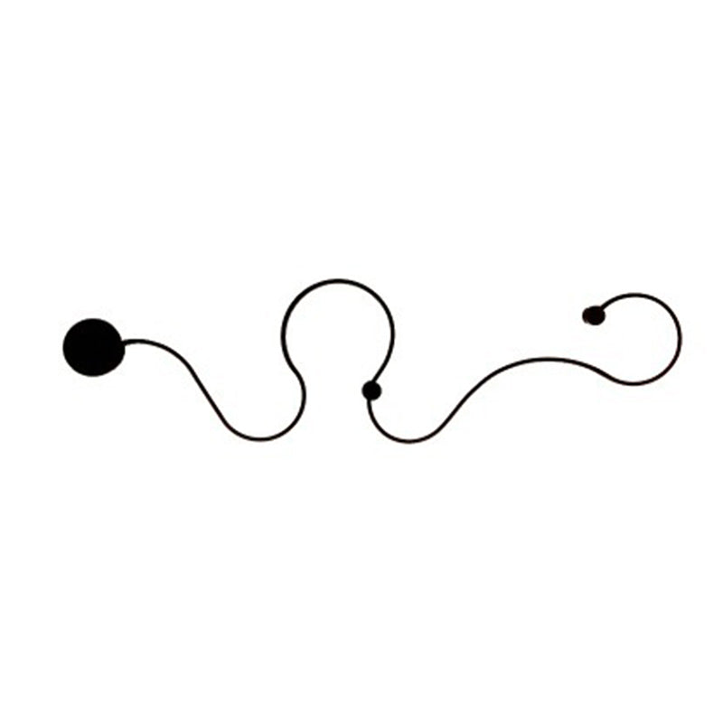 Wavy Wall Mounted Lighting Simple Style LED Bedroom Sconce Light Fixture in Black