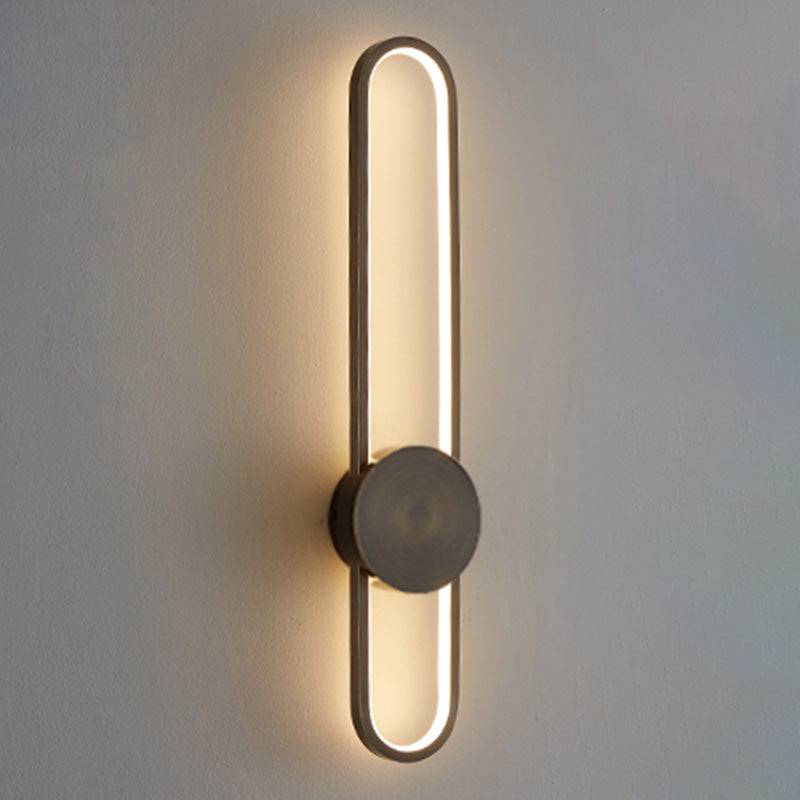 Oval Wall Lighting Fixture Modern Style LED Metal Wall Mounted Lighting for Living Room