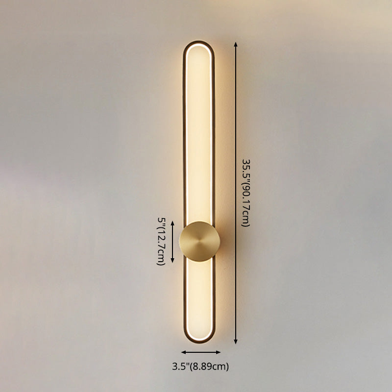Oval Wall Lighting Fixture Modern Style LED Metal Wall Mounted Lighting for Living Room