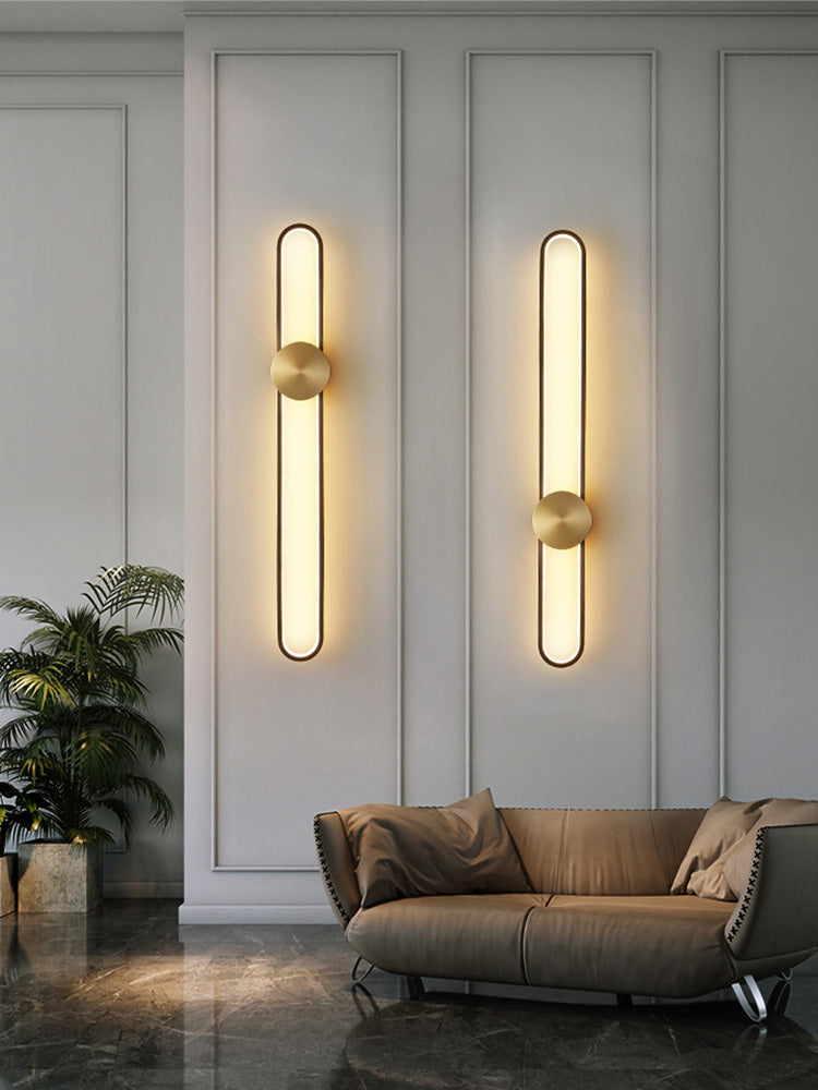 Oval Wall Lighting Fixture Modern Style LED Metal Wall Mounted Lighting for Living Room
