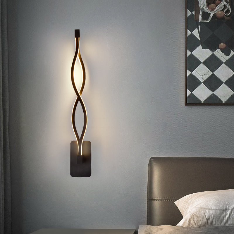 Metal Twist Sconce Light Fixture Modern Style LED Wall Mount Light Fixture for Bedroom