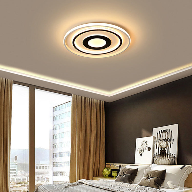 Plafonnier LED en métal de Style nordique, lampe encastrée en noir et blanc pour chambre à coucher