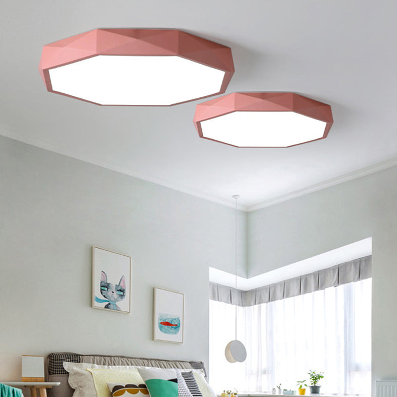 Plafonnier LED en métal pour chambre d'enfant, moderne et géométrique, Macaron