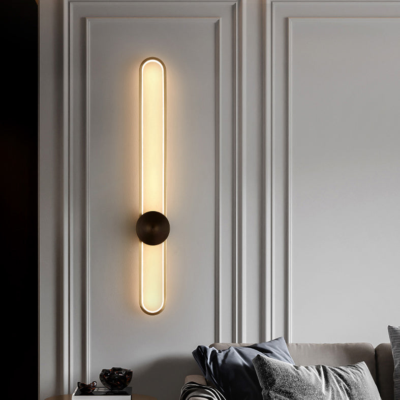 Oval Wall Lighting Fixture Modern Style LED Metal Wall Mounted Lighting for Living Room