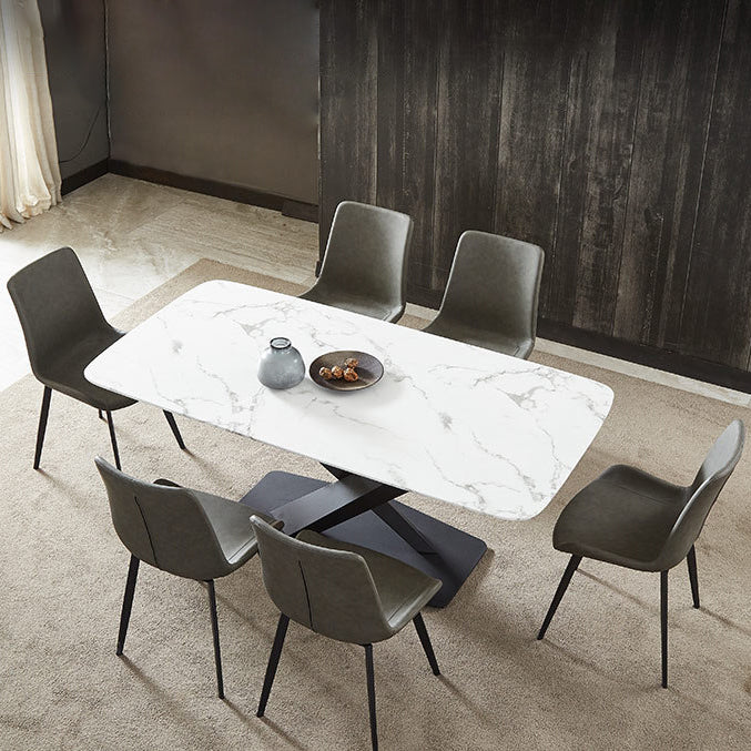 Fixed Sintered Stone Dining Room Set of with Pedestal Base Table Dining Room Furniture for Home