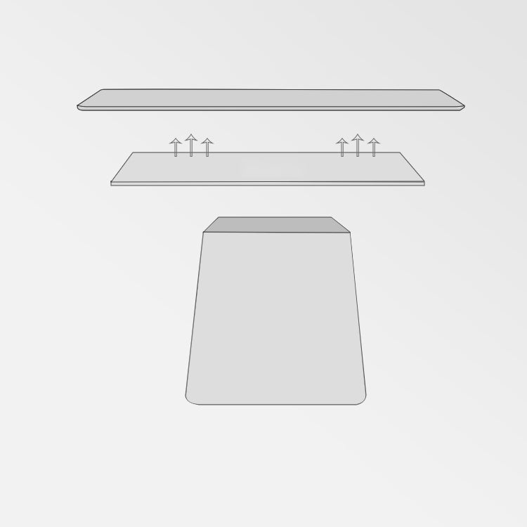 Minimalist Style Dining Table with White Fixed Table and Pedestal Base for Home Use