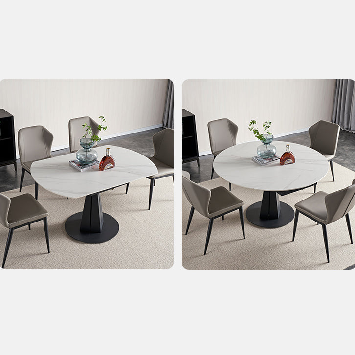 Modern Style Sintered Stone White Dining Room Set with Round Table Dining Table Furniture