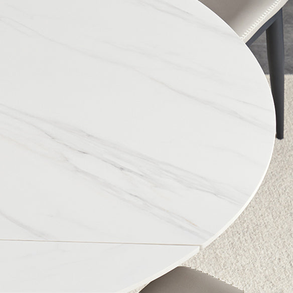 Modern Style Sintered Stone White Dining Room Set with Round Table Dining Table Furniture