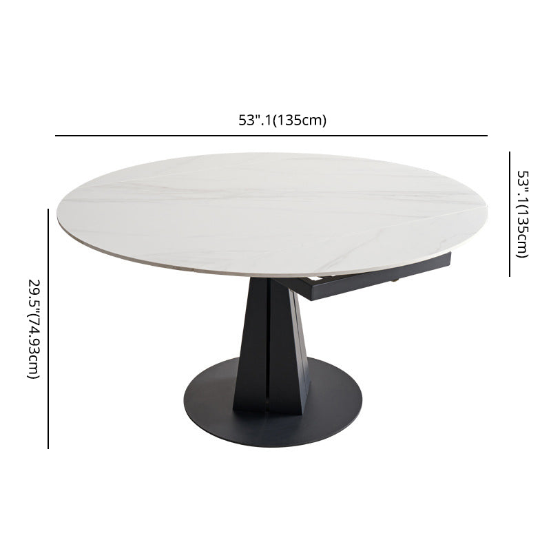 Modern Style Sintered Stone White Dining Room Set with Round Table Dining Table Furniture