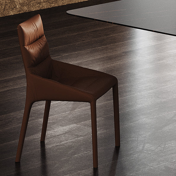 Minimalist Sintered Stone Dining Room Set with Rectangle Top and Metal Base Formal Table Set