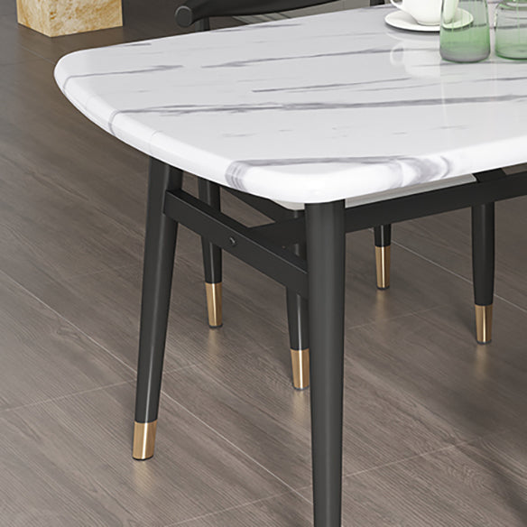 Modern Sintered Stone Dining Table Furniture with Rectangle Shape Dinette Set with 4 Legs Table
