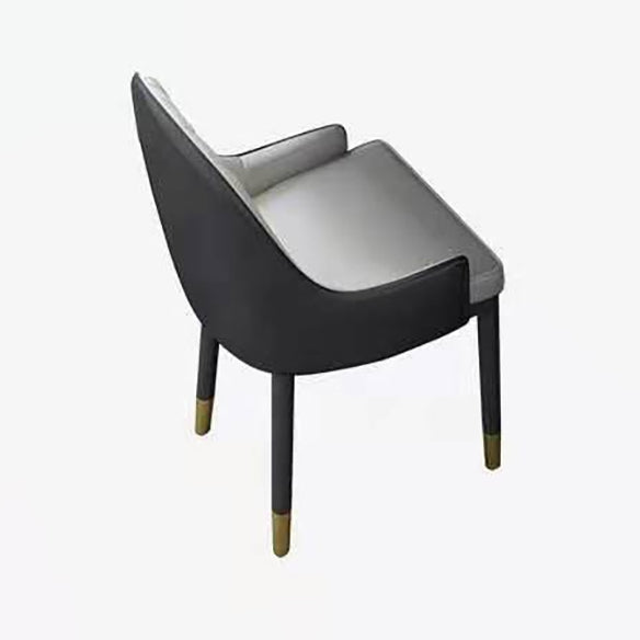 Scandinavian Style Gray Slate Dining Table Rectangular Formal Dinette Set with Metal Base