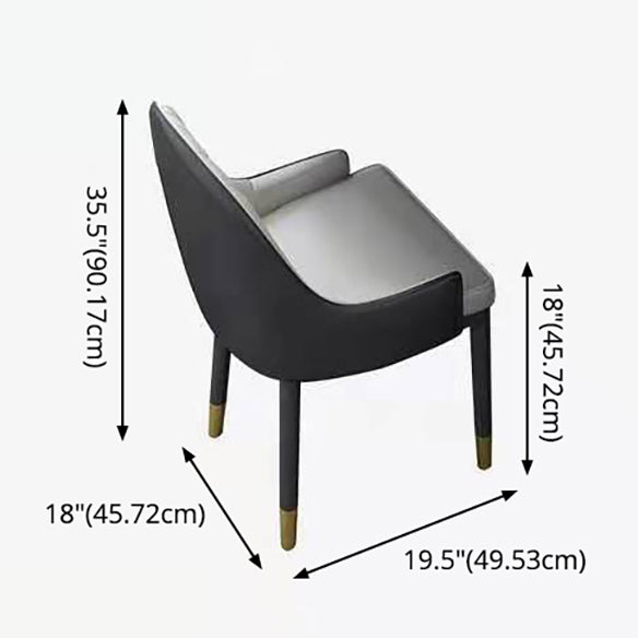 Scandinavian Style Gray Slate Dining Table Rectangular Formal Dinette Set with Metal Base