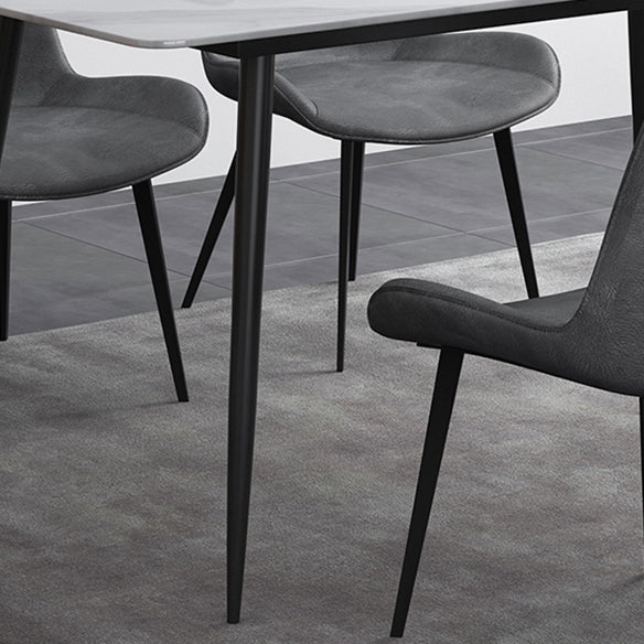 Kitchen Modern Sintered Stone Top Dinette Set with 4 Legs Table Dining Room Furniture