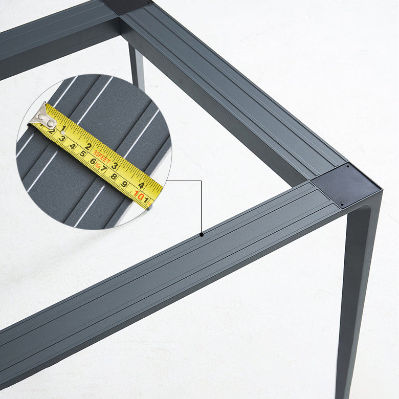 Modern Sintered Stone Black Dining Set with Rectangle Table and Black Legs Kitchen Dining Set