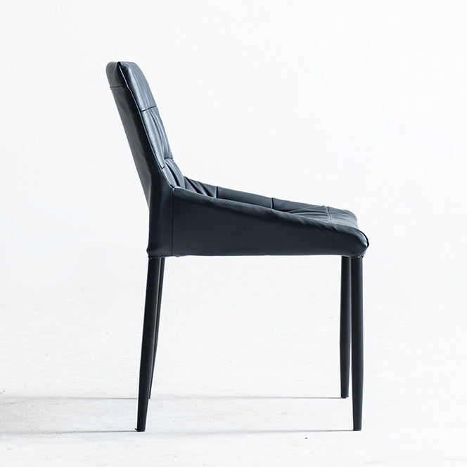 Modern Sintered Stone Black Dining Set with Rectangle Table and Black Legs Kitchen Dining Set