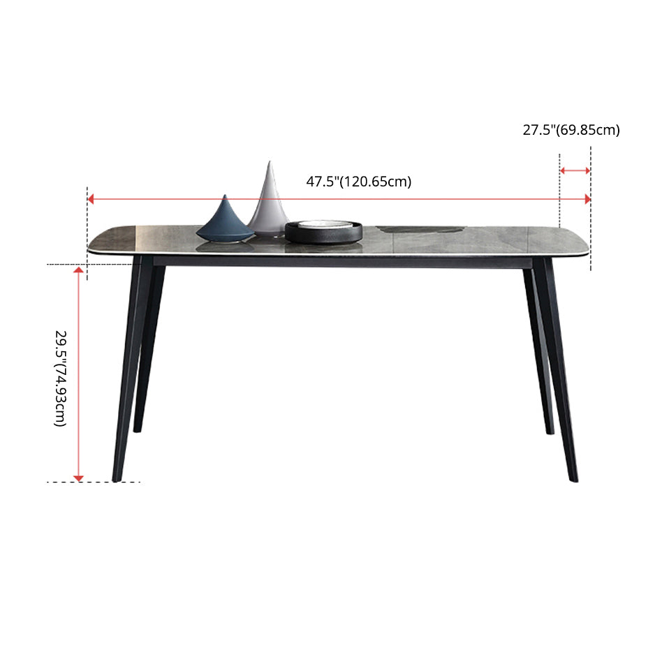 Contemporary Sintered Stone Dining Room Set Fixed Dining Set with Rectangle Table for Restaurant