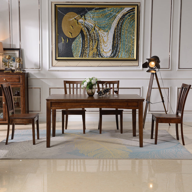 Traditional Solid Wood Dining Set Standard Height wth 4 Legs Base Dining Room Set