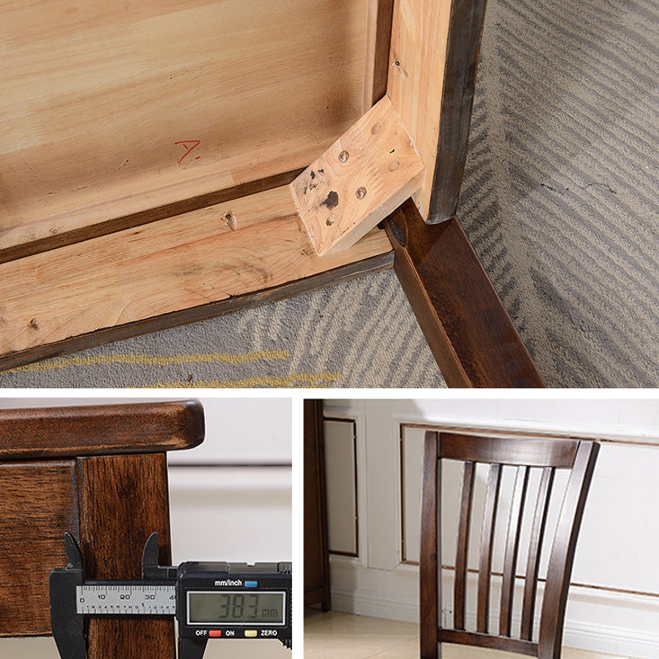 Traditional Solid Wood Dining Set Standard Height wth 4 Legs Base Dining Room Set