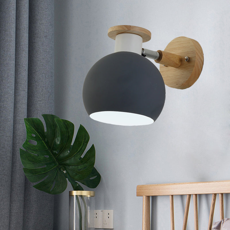 1 application de chambre à coucher ample légère lampe murale gris moderne avec une teinte en métal mondiale