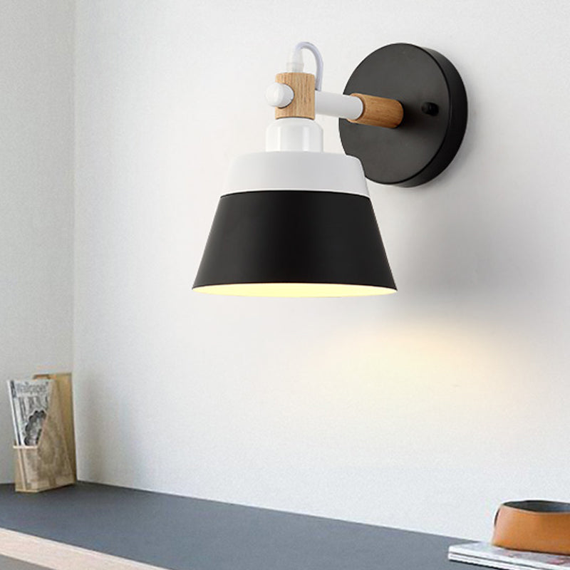 Éclairage mural macaron 1 tête en noir / rose