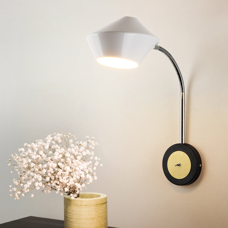 Luz de Urna Splach Metal Contemporánea 1 Iluminación montada en la pared de bulbo en blanco y negro