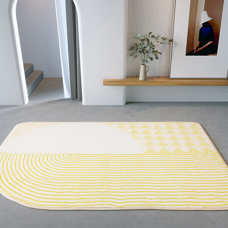 Creative Area Carpet Trendy Striped Print Area Rug Polyster Non-Slip Backing Rug for Living Room