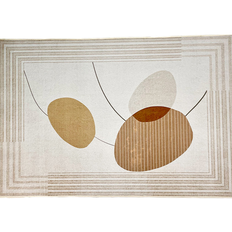 Contemporary Apricot Tone Carpet Polyster Indoor Rug Anti-Slip Washable Area Carpet for Living Room