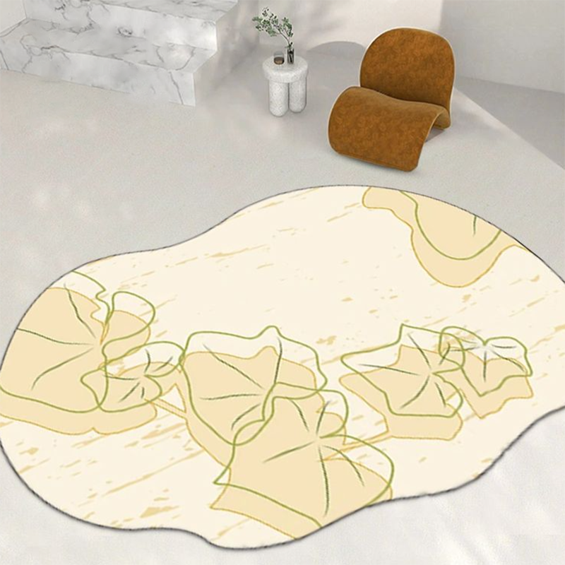 Green Living Room Indoor Rug Casual Abstract Rug Polyester Anti-Split Area Carpet