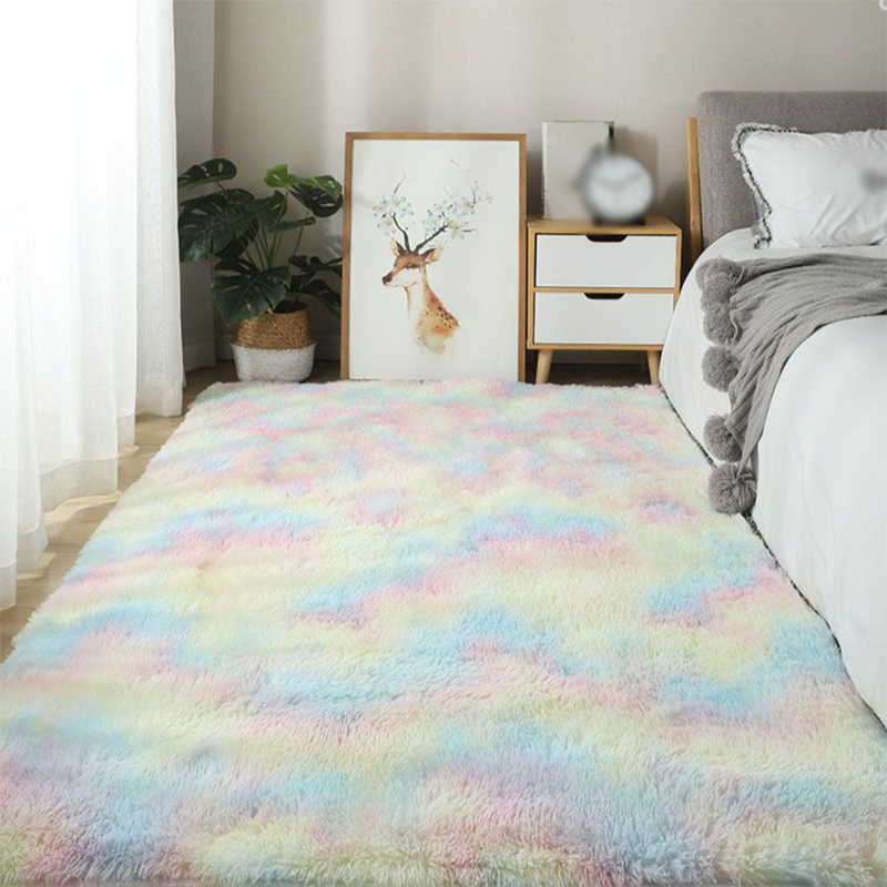 Gray Pure Color Rug Carpet Polyester Simple Carpet Anti-Split Backing Area Carpet for Living Room