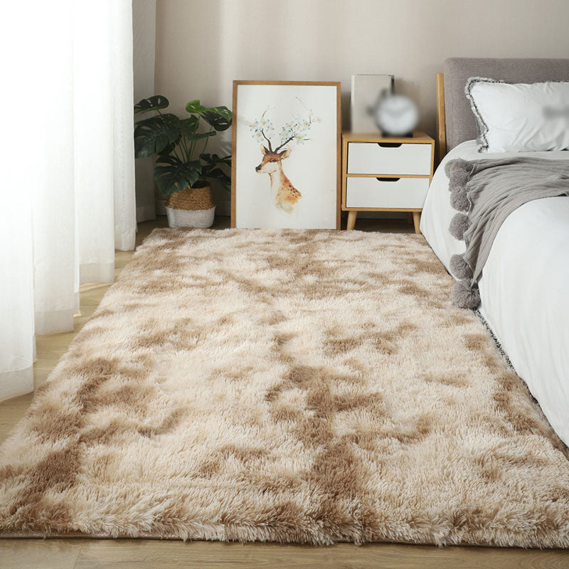 Gray Pure Color Rug Carpet Polyester Simple Carpet Anti-Split Backing Area Carpet for Living Room
