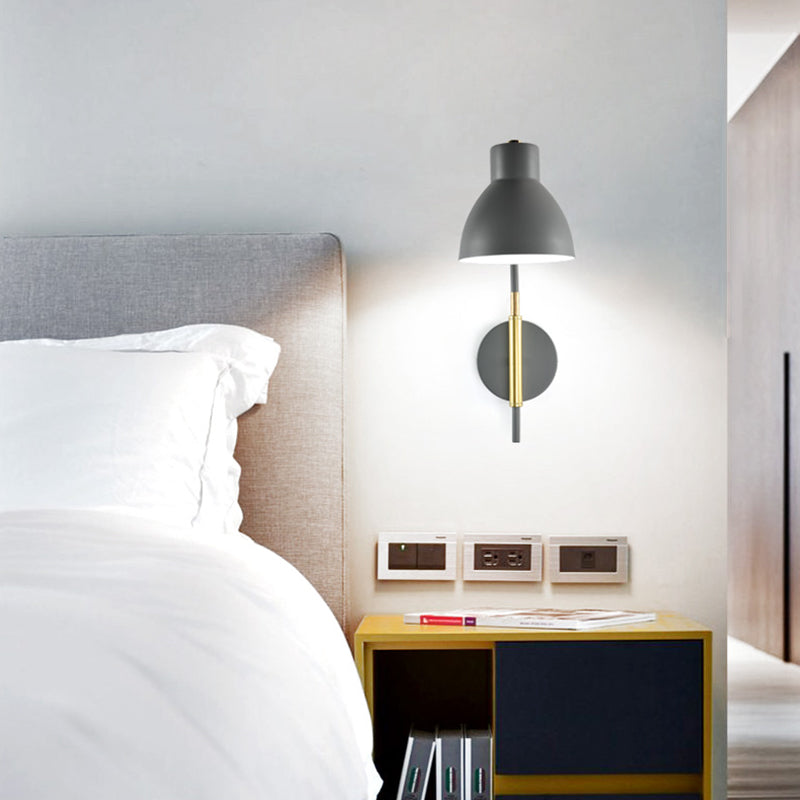 Lámpara de pared de tazón contemporánea 1 CABEZA LIGHTA DE LIGHTA CABEZA en gris con brazo oscilante