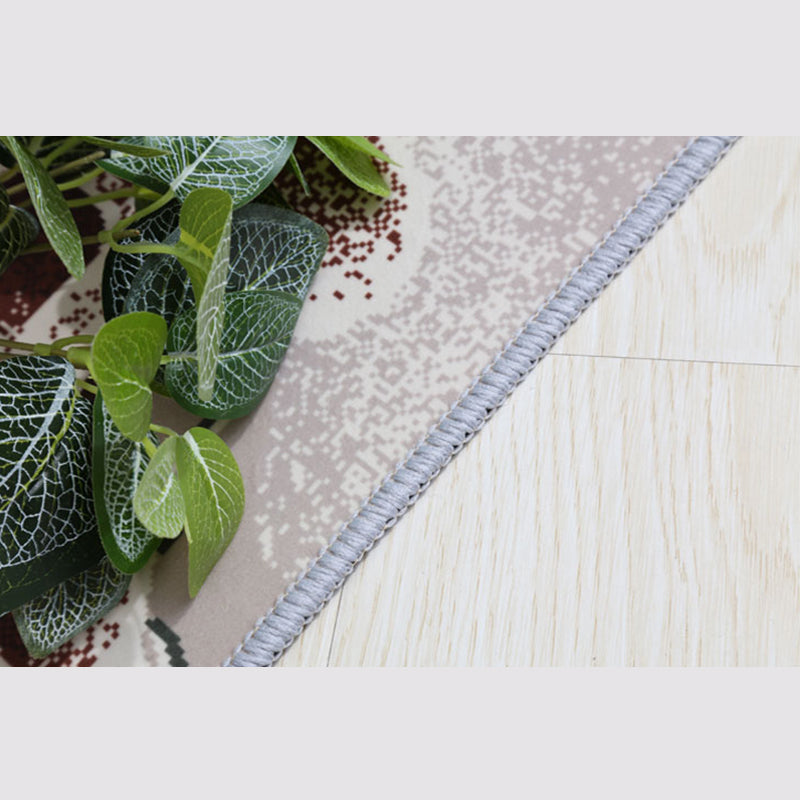 Black Contemporary Rug Polyester Geometric Area Rug Non-Slip Backing Indoor for Living Room