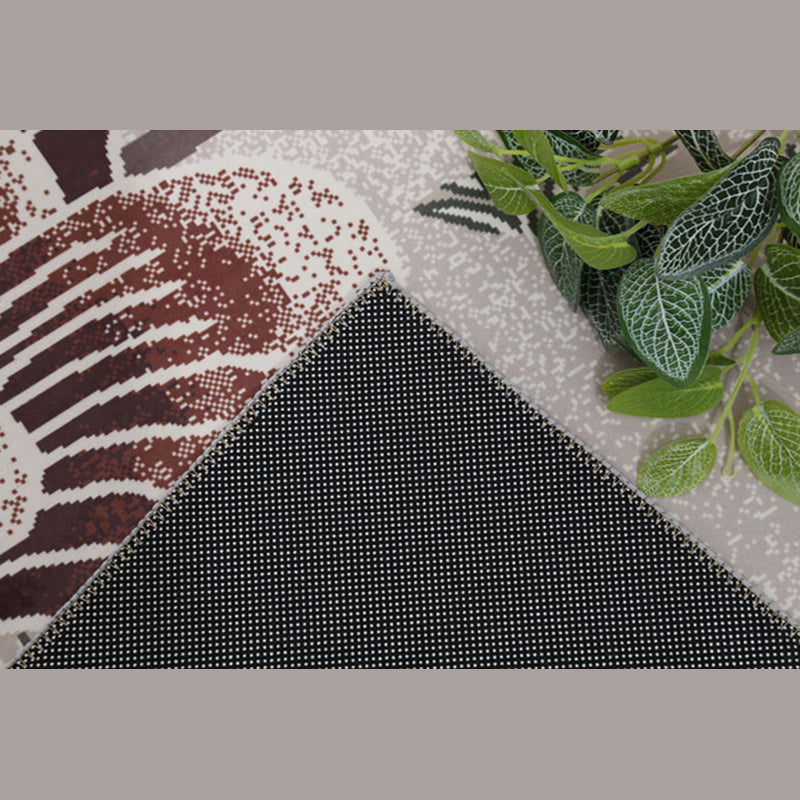 Black Contemporary Rug Polyester Geometric Area Rug Non-Slip Backing Indoor for Living Room