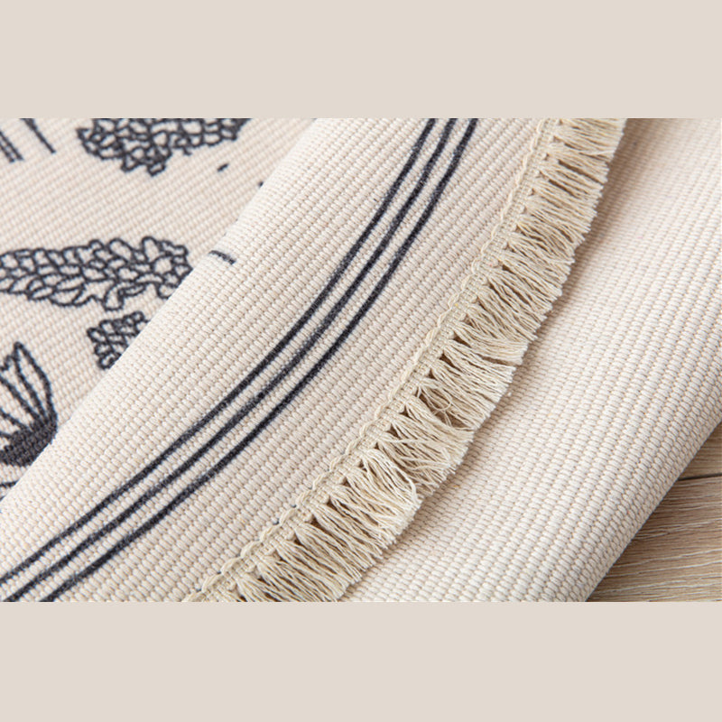 Bohemian Area Rug Americana Pattern Modern Carpet Fringe Design Cotton Blend Rug for Living Room